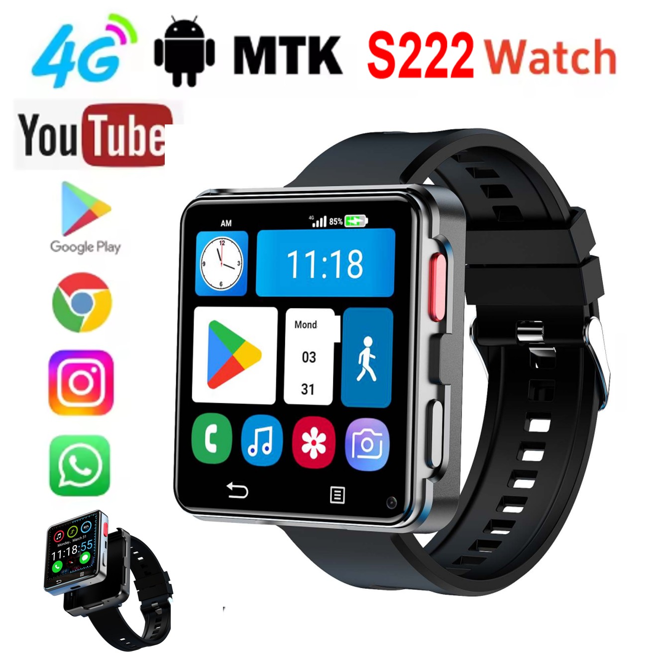 Smart Watch - Jam Tangan Pintar S222 4G Kartu
