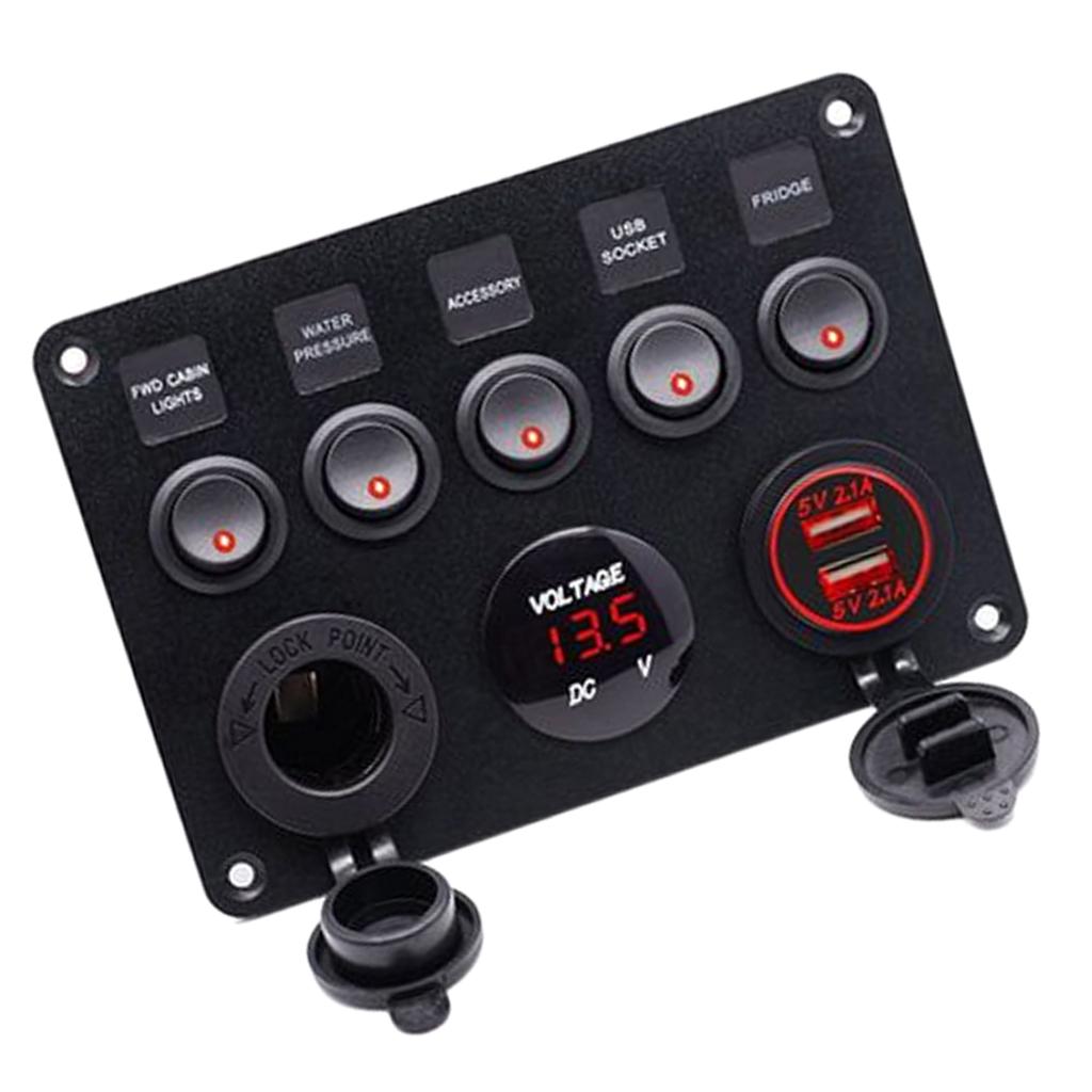 Usb Charger - Panel Sakelar 5 Gang Plastik ABS