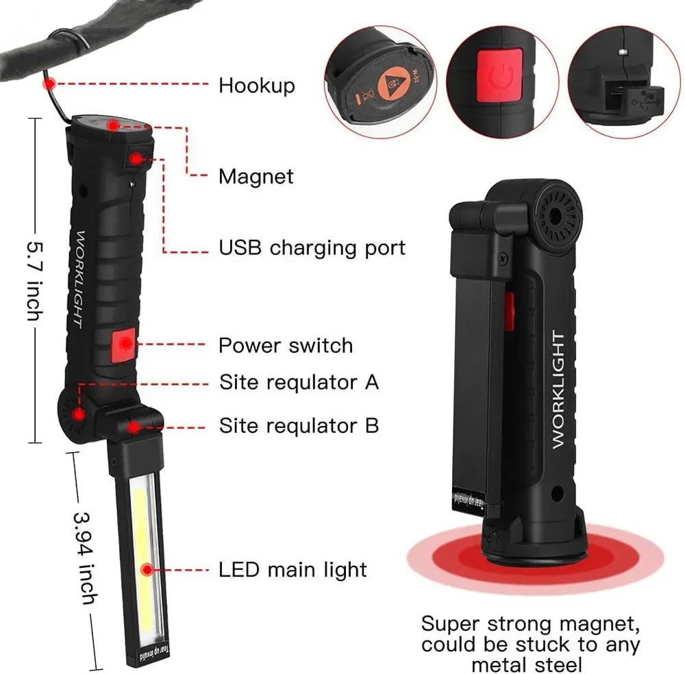 Senter LED COB Portabel Lampu  - Power Bank ulasan dan harga