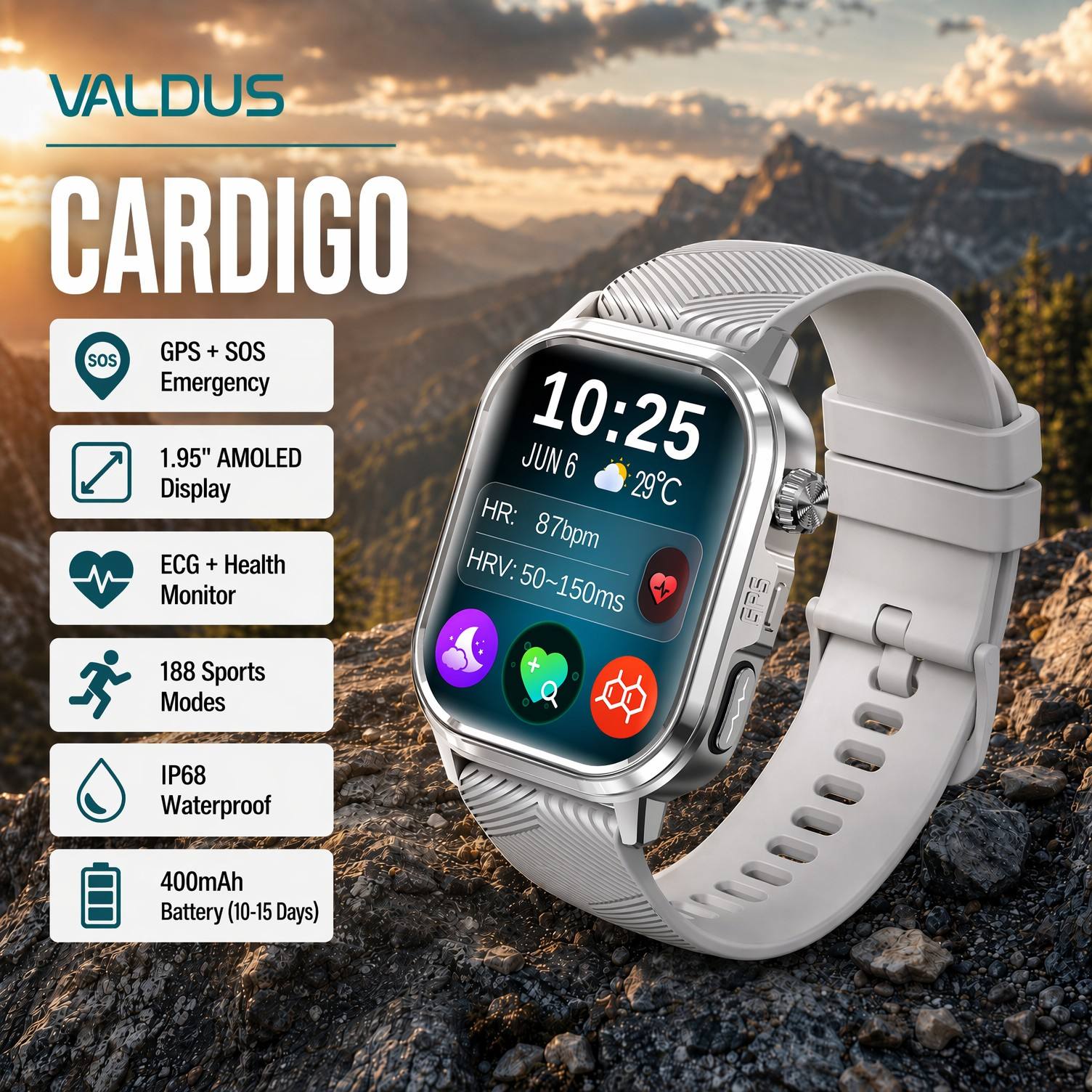 Jam Tangan Pintar VALDUS CARDI - Smart Watch ulasan dan harga